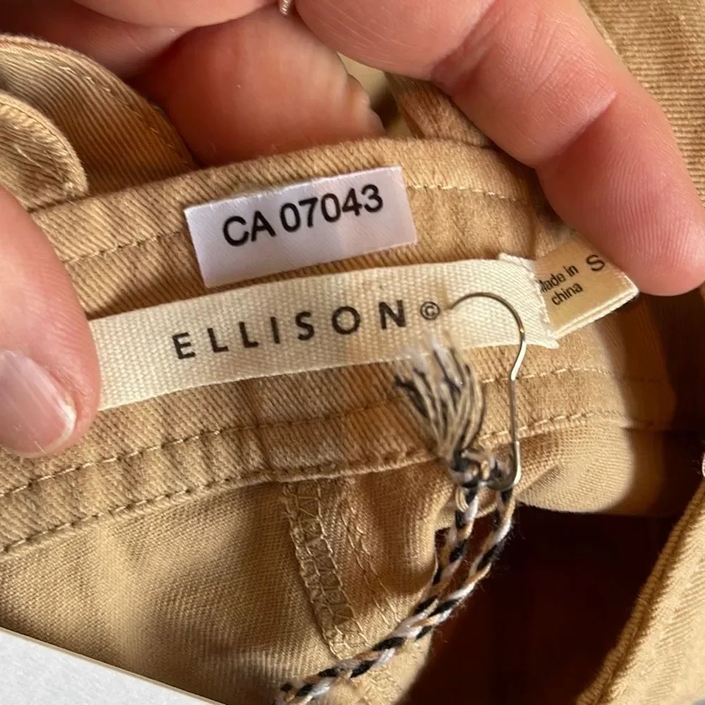 Ellison Khaki Retro Overall Skirt Jumper Pinafore size small‎ NEW